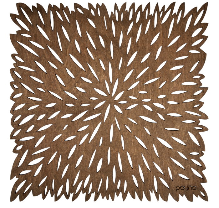 Hermia Pointy - Walnut Juego de 6 Salvamanteles de Madera de 36 x 36 cm